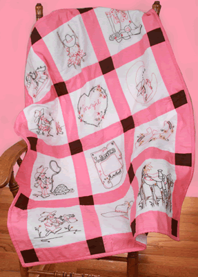 (image for) Cowgirl infant baby quilt blocks