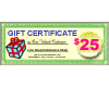 (image for) Gift Certificate $ 25.00 - Click Image to Close